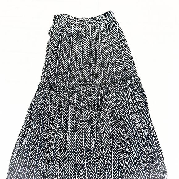 Coldwater Creek Midi Long Patterned Black White Skirt Size Medium 10-12 - Picture 5 of 5